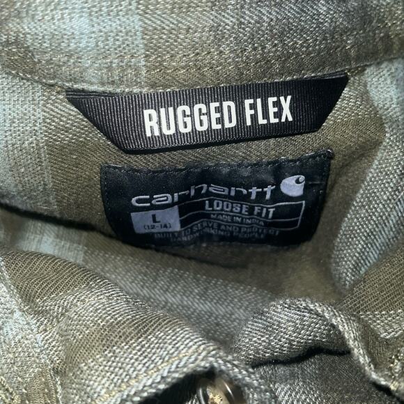 CARHARTT rugged flex casual flannel button down L - Picture 2 of 5